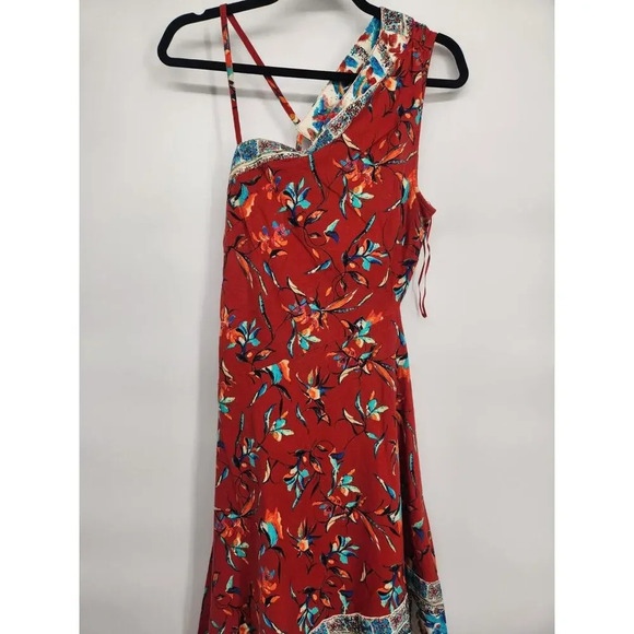 NWT Anthropologie Sleeveless Asymmetrical Floral Linen Midi Dress Sz 10 #9K403 - Picture 5 of 14